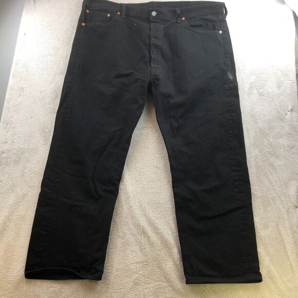 Levi's Men's Jeans Size 44x29 501 Straight Leg Relaxed Classic Casual Black Deni - Picture 11 of 12